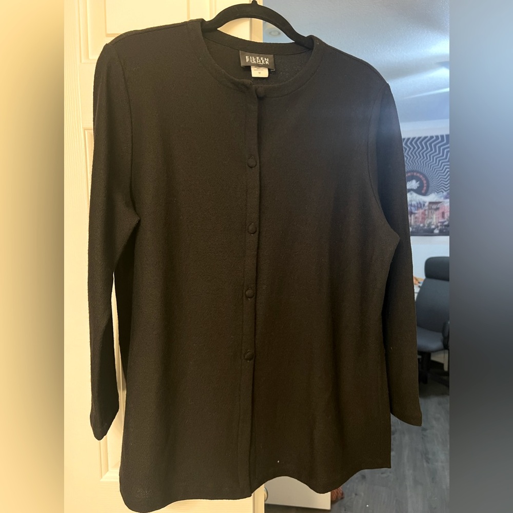🖤 CLOSET CLEAR OUT 🖤 Eileen Fisher 100% Wool Button Up Jacket Side Slits